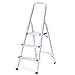 COSTWAY Trittleiter, Leiter aus Aluminium, Stehleiter Klappbar, Haushaltsleiter Klappleiter Mehrzweckleiter, Belastbarkeit 150 kg, Silbrig (3 Stufen)