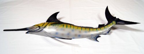 Hand Painted Marlin Fish Replica Wall Mount Decor Room Ornament Plaque 28" #TOP2