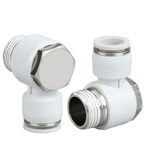 Conectores neumáticos giratorios 90 grados 12 mm con rosca de tornillo BSP 1/8 2