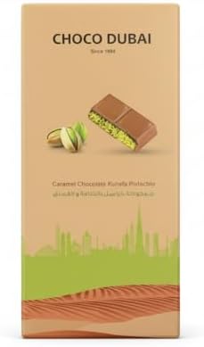 Choco Dubai Caramel Chocolate Kunafa Dates with Pistachio Filling | Premium Quality 100g | Gourmet Arabian | for All Occasions