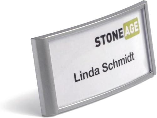 Durable Namensschild Classic mit Magnet, 30 x 65 mm, 10 StĂĽck, silber, 854023