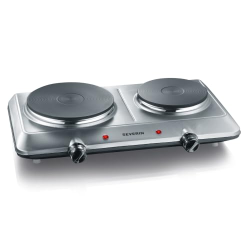 Severin Placa de cocina doble, eléctrica, con 2 fuegos, hornillo de camping