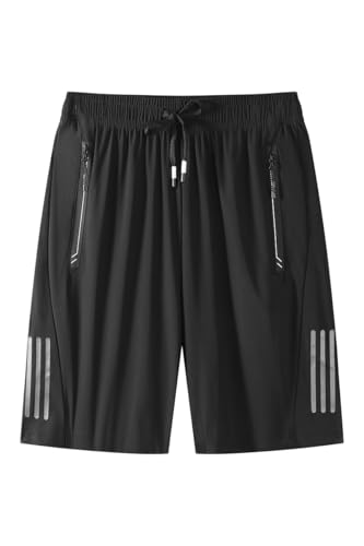 Men's Lightweight Anti-Lost Zippered Pocket Shorts,Drawstring Waist,Breathable Summer Casual Outdoor Gym Athletic Shorts