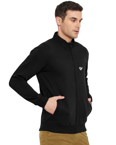 Image of EYEBOGLER Men's Solid Henley Neck Full Sleeves Regular Fit Sweatshirt