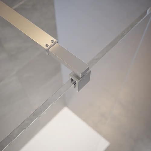 Box Doccia Walk-In 80 Cm Altezza 200Cm Parete Fissa Vetro Temperato Trasparente Da 10Mm Con Trattamento Anticalcare Braccio Telescopico SUS304 Profili Alluminio Cromato - 3