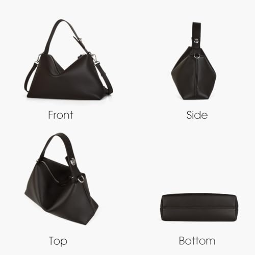 Image of DONNAIN Premium Full-Grained Leather Crossbody Bags for Women, Slouchy Shoulder Bag with Adjustable Strap and Tote Handbag