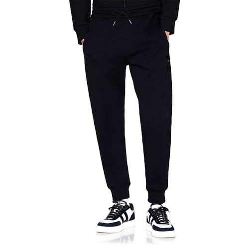 Armani Exchange Men's Cotton Gold Logo Jogger, Black Shade Gold, Large