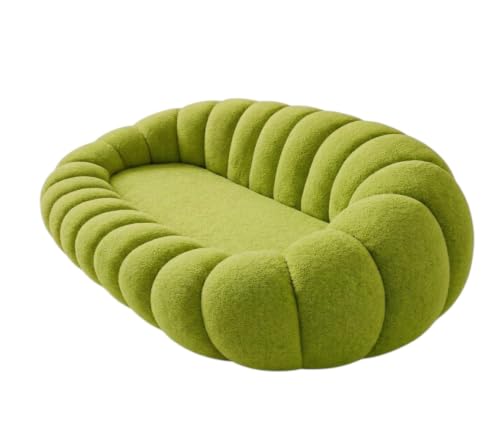 Image of CRAFTCITY 2 Seater Pumpkin Sofa /Loveseat with Accent Pillows |Living Room Couch