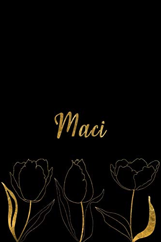 Preisvergleich Produktbild Maci: Personalized Writing Journal for Women - Elegant Black and Gold