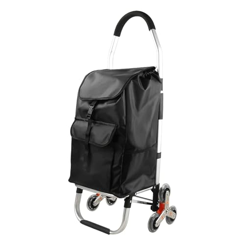 Carrito de compras plegable de aleación de aluminio negro