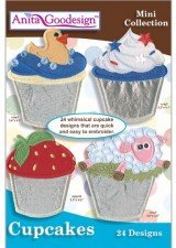 Office Product Anita Goodesign ~ Cupcakes ~ Mini Collection ~ Embroidery Designs Book
