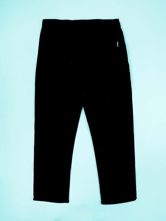 Image of KiddoPanti Girls Solid Waist Elasticated Straight Fit Jeans