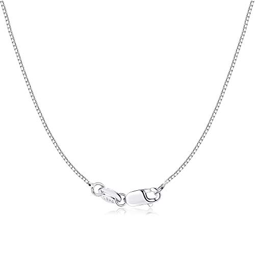 Milacolato 925 Sterling Silver 1mm Box Chain Necklace for Women Men 18K Gold Plated Durable Italian Silver Necklace Chain Jewelry - Lobster Claw Clasp 20 Inches