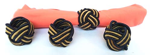 Image of handmade Napkin ring holder (Blue and Brown) Set of 4