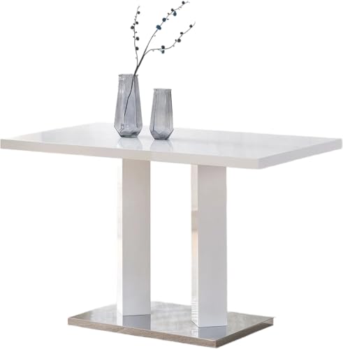 120cm High Gloss White Modern Dining Table
