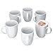 Produktbild Van Well Atrium 6er Set Kaffeebecher mit Henkel I 300 ml I 6 Personen I weiße Porzellan-Tassen für Heißgetränke wie Tee, Kakao, Cappuccino, Kaffee & Co. I Tea-Cup, Coffee-Mug