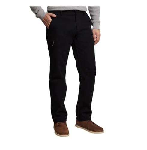 Weatherproof Vintage Mens Comfort Stretch Relaxed Fit Bonded Fleece Lined Canvas Utility Pant (US Waist Inseam 40 30 Regular Regular Black)