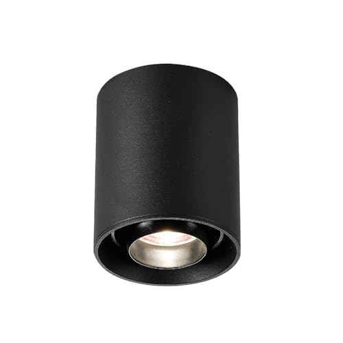 Baoying Focos de montaje en superficie sin agujeros de 5 W, ángulo ajustable, luces de techo de fondo de sofá, focos de estudio para dormitorio, balcón, pasillo, pasillo.