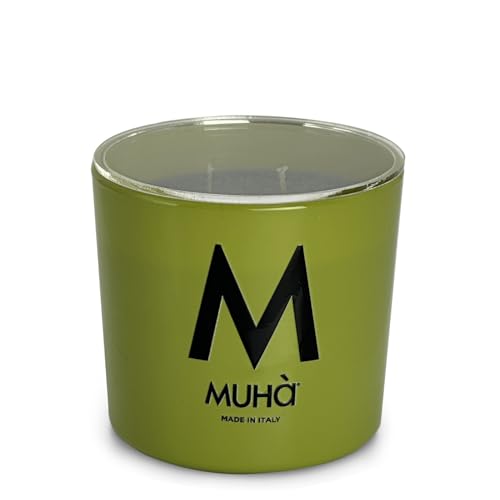 Bougie parfumée verre vert MUHA' parfum moût suprême pour intérieur et décoration maison 270 g