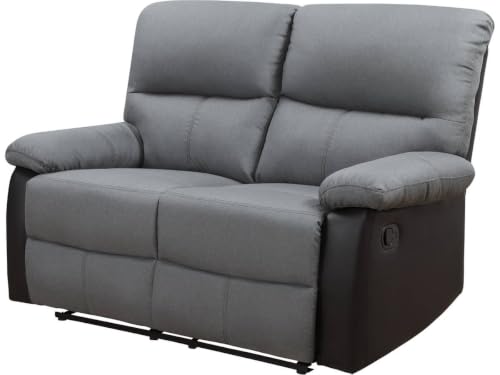 Habitat et Jardin Sofá reclinable 2 plazas Lincoln - Negro/Gris Oscuro