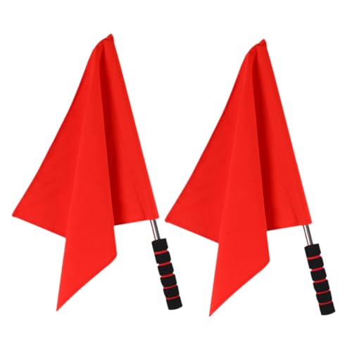 POPETPOP 2pcs Handheld Referee Signal Flags Faderesistant for Sports Events Highly Visible for Soccer Basketball and Athletics Competitions