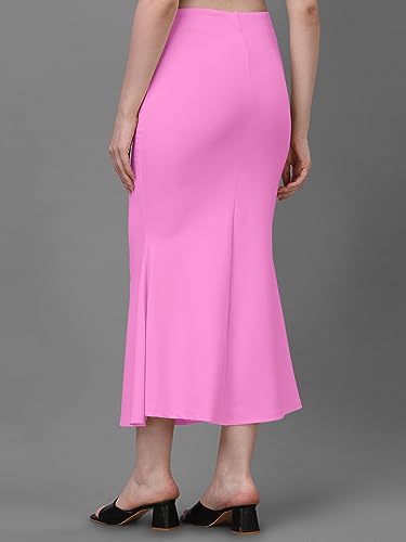 Image of Women's Saree Shapewear Petticoat, Cotton Blend Stretchable Mermaid Skirt, High Waist Tummy Control, Smooth Curve Fit with Adjustable Drawstring