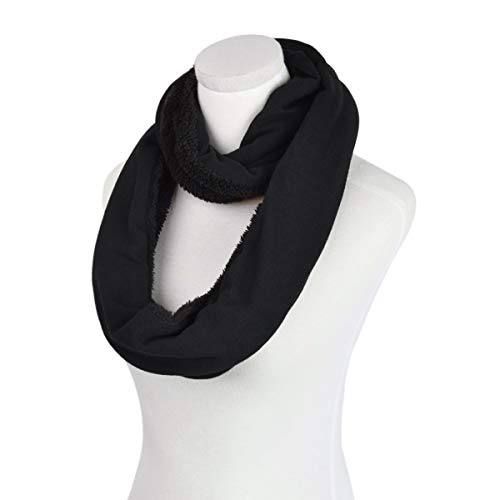 Winter Soft Faux Fur Plain Solid Color Double Layer Infinity Loop Circle Scarf3