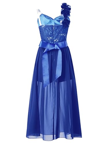 Flower Girl One Shoulder Princess Dress Junior Floral Lace Wedding Dress Pageant Party Formal Dance Romper Gowns2