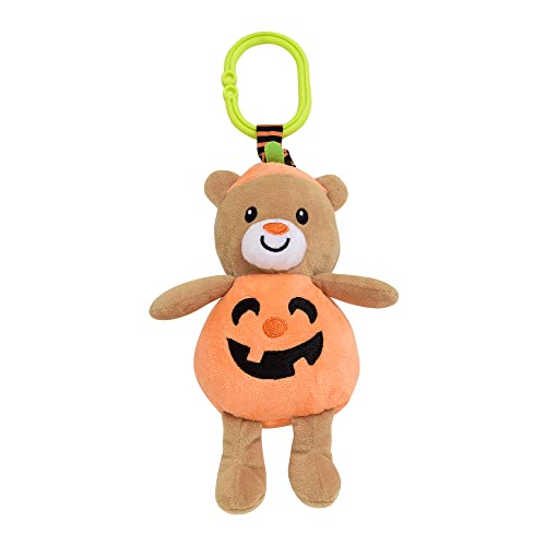 Image of Baby Starters Magic Years Halloween Bear Chime Toy with Pull and Jiggle Vibration Feature and Travel Hook, Orange Pumpkin, 9 inch