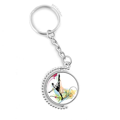 Porte-clefs patinage artistique multicolore idée cadeau originale pour patineuse
