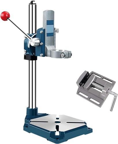 Image of FLTRGO Drill Press Stand Table with Vise for Rotary Tool Drill Press Stand for Hand Drill Bench Drill Press Adjustable Bench Clamp for DIY and Professional Repairs, A+VISE