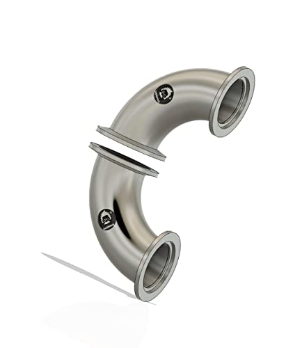 Image of bmotiontech KF Flange Elbow Fitting with KF16 NW16 / KF25 NW25 / KF40 NW40 Flange (90 KF40 Elbow x 2Pcs)