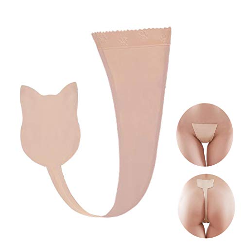 HTRUIYATY C-String Viscose invisível para mulher, roupa interior reutilizável para roupa de forquilha alta e roupa ajustada - Bege