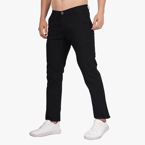 Image of Men's Regular Fit Linen Trousers | Slim Fit Lightweight Casual Pants | Stylish Dress Pants for Office or Travel | Premium Luxury Linen Trouser Pant with Breathable Comfort