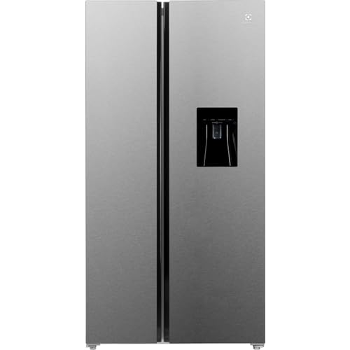 Electrolux 541L Gross Side by Side 2 Door Premium Refrigerator with Water Dispenser, 10 Year Warranty on NutriFresh Inverter Compressor, European Standard Side by Side Fridge, Dark Grey, ESE5441A-AME