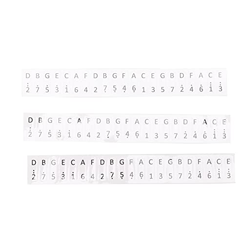 3Pcs Kalimba Thumb Piano Note Stickers,17 Keys Keys Stickers Kalimba Staff Labels Thumb Piano Button Musical Note Decoration for Beginners (White)
