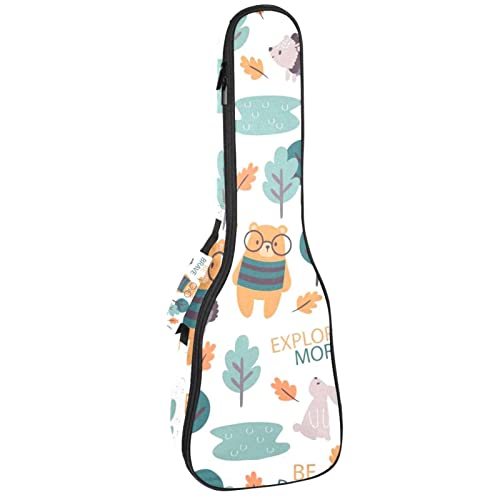 Sac pour ukulélé concert noir rembourré anti-choc avec poche de rangement intégrée