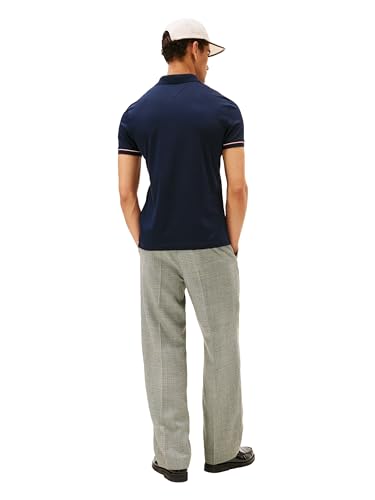 Image of Tommy Hilfiger Men's Short Sleeve Casual Polo Shirts in Slim Fit with Liquid Cotton and Cuff Designs