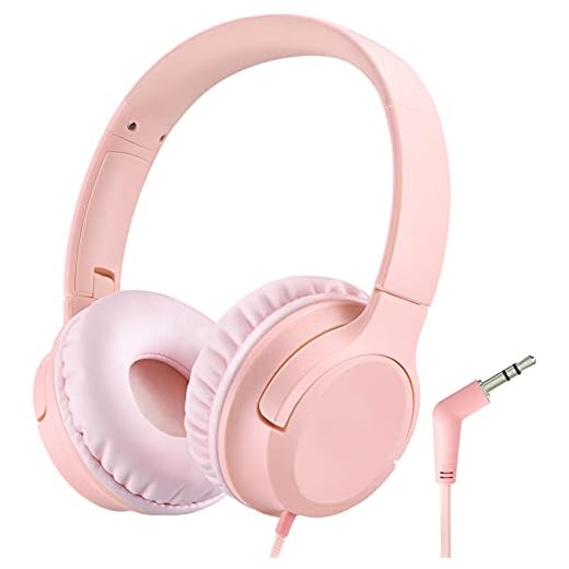 Kids Headphones, Wired Headset for Children Toddler Teens Girls with 94dB Volume Limit, Foldable Adjustable for School, Travel, Online Learning, 3.5mm Audio Jack for Phone, Tablet, PC, Chromebook