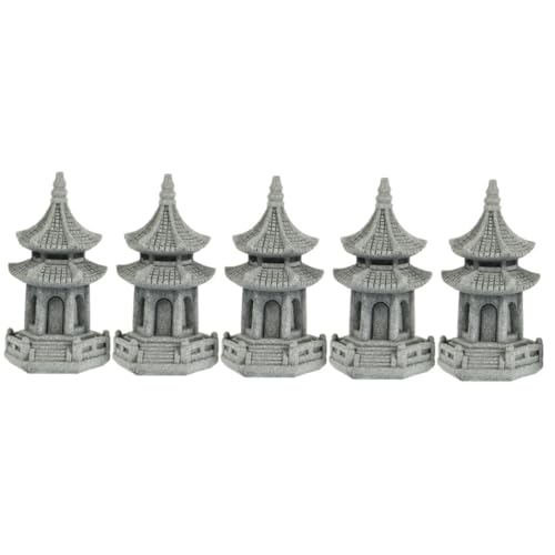Modèle de pagode miniature en grès sculpté pour art bonsaï