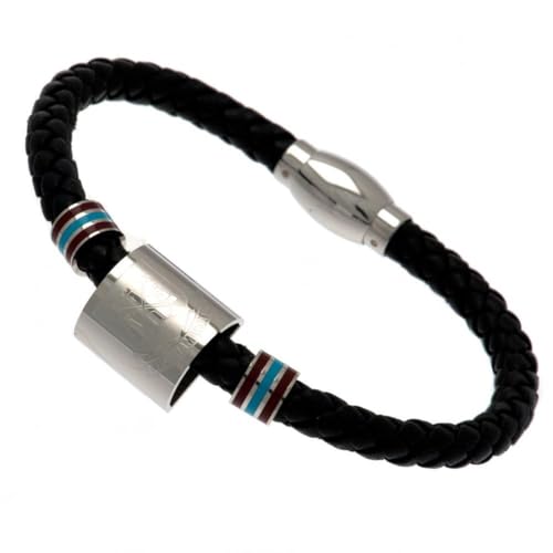 Image of West Ham United F.C. Colour Ring Leather Bracelet Official Merchandise