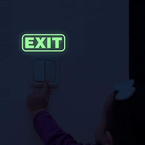 Glow in The Dark Wall Sticker"Exit" Sign - 10 x 25cm, Exit2, 10x25 - Image 3