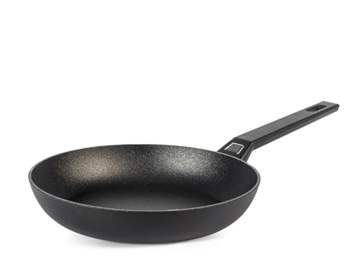 H&H Padella Titan in Alluminio con Rivestimento Antiaderente Pfluon, 30 cm, Colore Nero, Adatta a Tutti i Piani Cottura - Incluso Induzione e Vetroceramica, PFOA Free