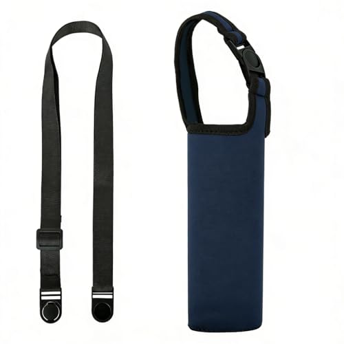 Image of HASTHIP Water Bottle Bag, Outdoor Portable Bottle Sleeve Carrier Bag with Quick Release Buckle Strap Handle, Portable Insulated Bottle Holder for 400-600ml Cups
