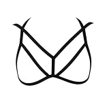 Hey Song Women's Strappy Harness Bra Elastic Cage Bralette Sexy Body Chest Belt Adjustable Punk Gothic Festival Rave Lingerie (US, Alpha, One Size, Regular, Regular, Black27)