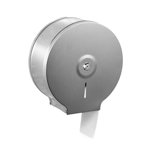 Gsycle - Single Roll Jumbo Tissue Dispenser, Stainless Steel Commercial Toilet Paper Dispenser Wall Mount Toilet Paper Holder for Home Hotel