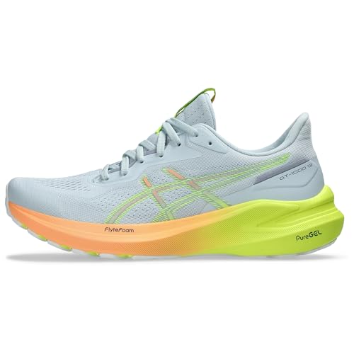 ASICS Women's GT-1000 13 Running Shoes, 7, Cool Grey/Safety Yellow