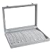 Wuligirl Ice Velvet 20 Hooks Jewelry Showcase for Necklaces Jewelry Box Stackable Glass Top Lockable (Necklace Box)