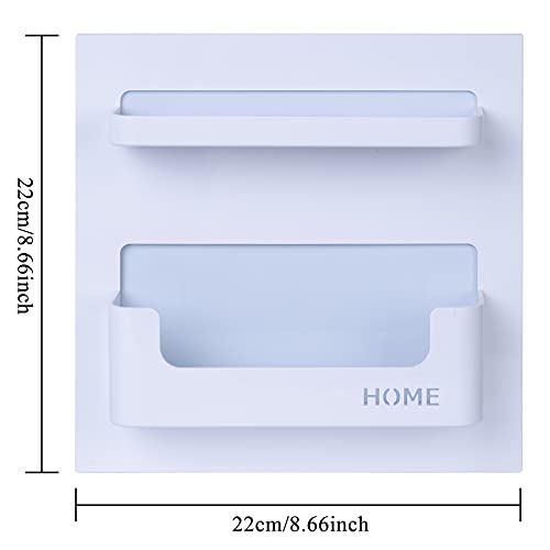 Bedside Shelf Organizer,Stick On Adhesive Wall Mounted Shelf Holder For Phone,Reading Glasses,Remote Control - Good For Home,Dorm,Bedroom,Office (Horizontal Type/White) #TOP2