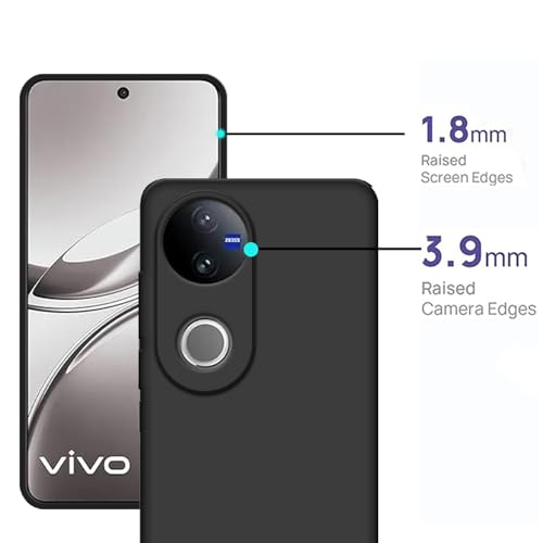 Image of DIZORO Microfiber Candy Back Cover Case for iQOO Z10R 5G / Vivo V50 / V50e 5G / Vivo T4R 5G Soft Silicone Rubberized Case with Camera Protection (TPU, Black)